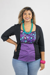 Windowpane Top Stretch Cotton - Metamorphosis