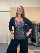 Windowpane Top Stretch Cotton - The Thick Of It Dark