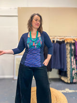 Windowpane Top Stretch Cotton - The Thick Of It Jewel