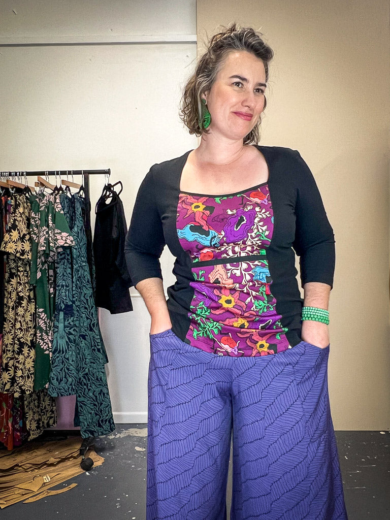 Windowpane Top Stretch Cotton - Little Darlings