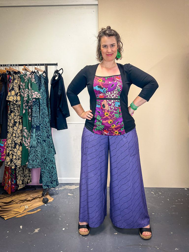 Windowpane Top Stretch Cotton - Little Darlings